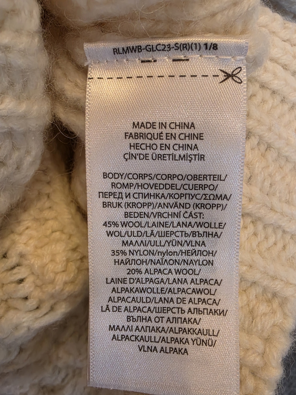 Polo by Ralph Lauren Womans Aran-Knit Wool-Blend Crewneck Sweater Small Cream - Picture 7 of 13